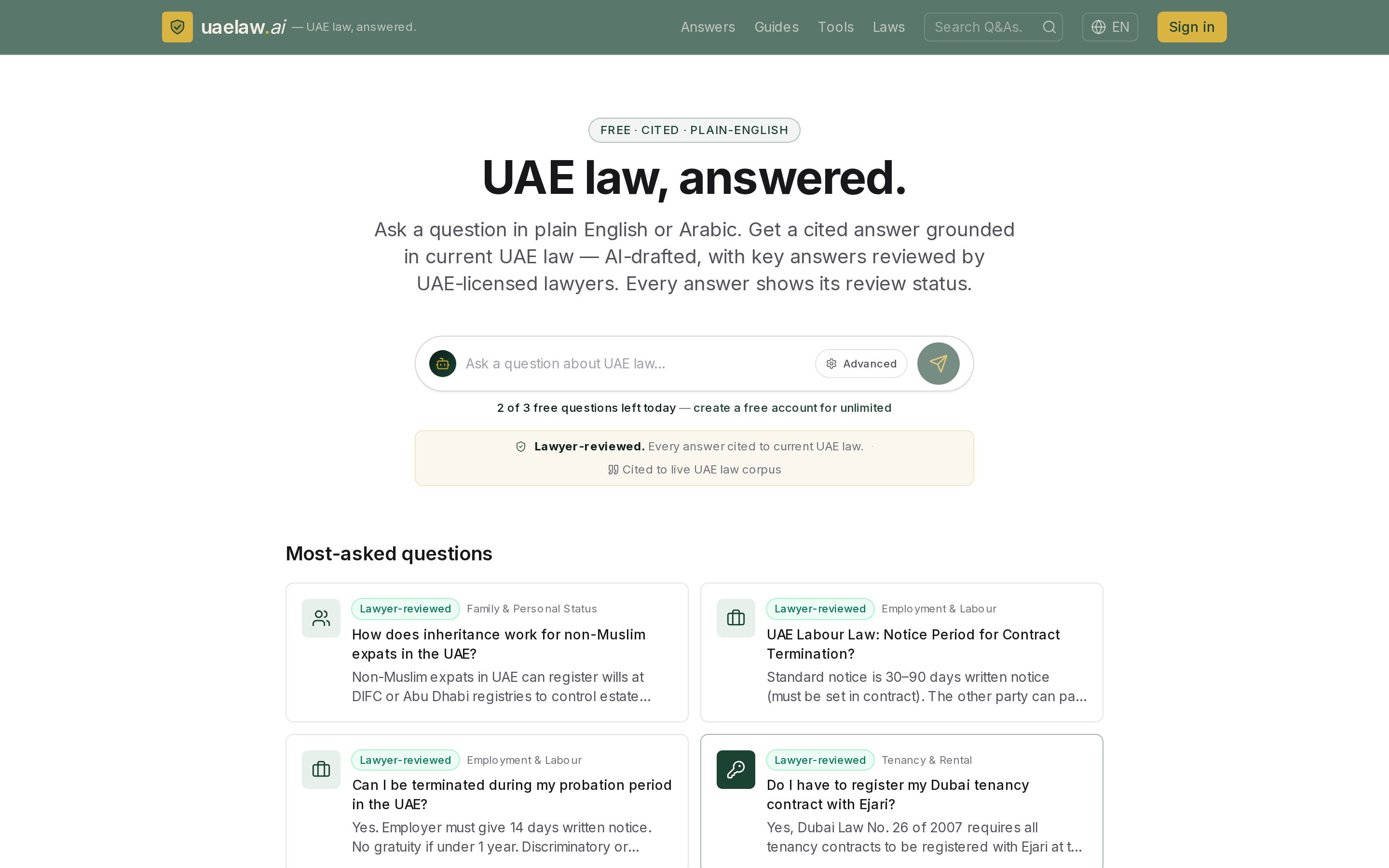UAE Law AI screenshot